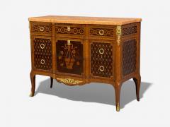 Louis XVI Commode Bronze Parquetry Faux Marble France 20th c  - 4498532