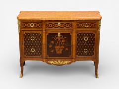Louis XVI Commode Bronze Parquetry Faux Marble France 20th c  - 4498533