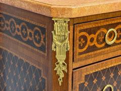 Louis XVI Commode Bronze Parquetry Faux Marble France 20th c  - 4498538