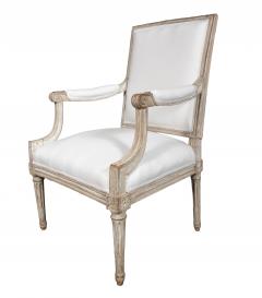 Louis XVI Creme Painted Armchair - 4506974