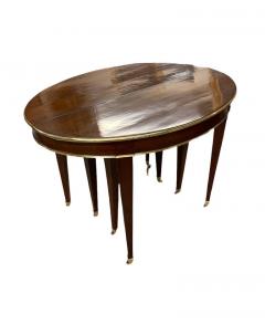 Louis XVI Mahogany Extension Dining Table with 4 Leaves Clips - 2483262