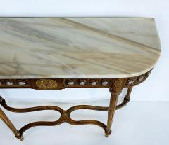 Louis XVI Marble Top Console Table Gilt Bronze Porcelain Hand painted Plaques - 4432419