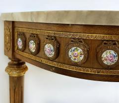Louis XVI Marble Top Console Table Gilt Bronze Porcelain Hand painted Plaques - 4432430