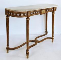 Louis XVI Marble Top Console Table Gilt Bronze Porcelain Hand painted Plaques - 4432464