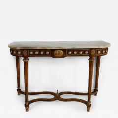 Louis XVI Marble Top Console Table Gilt Bronze Porcelain Hand painted Plaques - 4434950