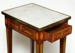 Louis XVI Marble Top Inlaid Side Table - 2146159