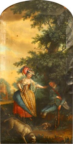 Louis XVI Oil Painting of Lady Enticing Sleeping Man - 4629518