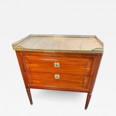 Louis XVI Ormolu Mounted 2 Drawer Mahogany Commode with Marble Top - 2747877