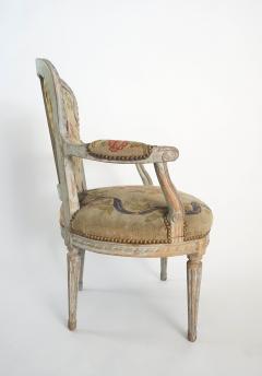 Louis XVI Painted Fauteuil C 1770 - 3243621