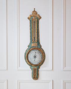 Louis XVI Painted and Gilded Barometer and Thermometer by Viard and Blanchard 1 - 4791555