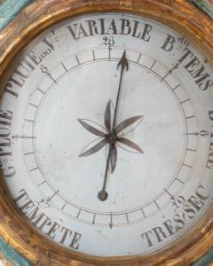 Louis XVI Painted and Gilded Barometer and Thermometer by Viard and Blanchard 1 - 4791557