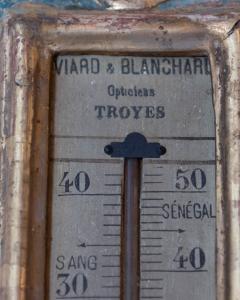 Louis XVI Painted and Gilded Barometer and Thermometer by Viard and Blanchard 1 - 4791558
