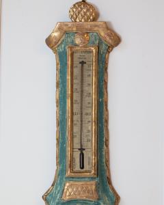 Louis XVI Painted and Gilded Barometer and Thermometer by Viard and Blanchard 1 - 4791567