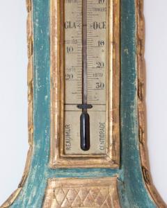 Louis XVI Painted and Gilded Barometer and Thermometer by Viard and Blanchard 1 - 4791571