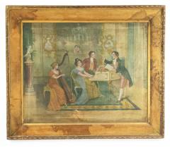 Louis XVI Painting of Music Room with Figures - 4516769