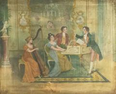 Louis XVI Painting of Music Room with Figures - 4539912