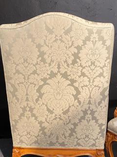 Louis XVI Style Antique Arm Throne Chairs Finely Upholstered a Pair - 2490790