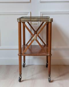 Louis XVI Style Blond Mahogany Rolling Table with Brass Gallery France 20th Ce - 4481038