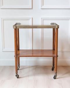 Louis XVI Style Blond Mahogany Rolling Table with Brass Gallery France 20th Ce - 4481047