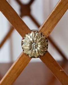 Louis XVI Style Blond Mahogany Rolling Table with Brass Gallery France 20th Ce - 4481109