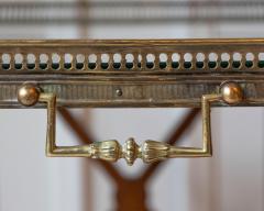 Louis XVI Style Blond Mahogany Rolling Table with Brass Gallery France 20th Ce - 4481123