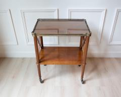 Louis XVI Style Blond Mahogany Rolling Table with Brass Gallery France 20th Ce - 4481151