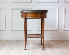 Louis XVI Style Bouillotte Table in Cherry Wood with Marble Top France 20th C - 4480994