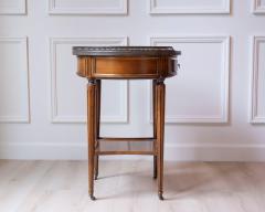 Louis XVI Style Bouillotte Table in Cherry Wood with Marble Top France 20th C - 4480995