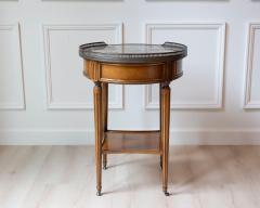 Louis XVI Style Bouillotte Table in Cherry Wood with Marble Top France 20th C - 4480999