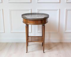 Louis XVI Style Bouillotte Table in Cherry Wood with Marble Top France 20th C - 4481050