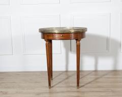 Louis XVI Style Bouillotte Table with Marble Top and Brass Gallery - 4431960