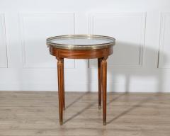 Louis XVI Style Bouillotte Table with Marble Top and Brass Gallery - 4432053