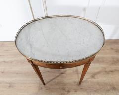 Louis XVI Style Bouillotte Table with Marble Top and Brass Gallery - 4432034