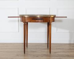 Louis XVI Style Bouillotte Table with Marble Top and Brass Gallery - 4432083