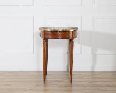 Louis XVI Style Bouillotte Table with Marble Top and Brass Gallery - 4432085