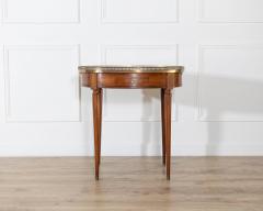 Louis XVI Style Bouillotte Table with Marble Top and Brass Gallery - 4432090