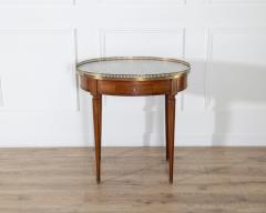 Louis XVI Style Bouillotte Table with Marble Top and Brass Gallery - 4432106