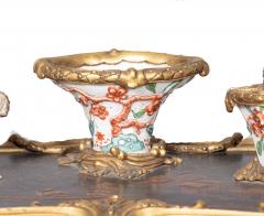 Louis XVI Style Bronze And Porcelain Inkstand - 4643453