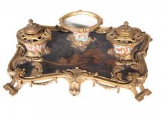 Louis XVI Style Bronze And Porcelain Inkstand - 4643467