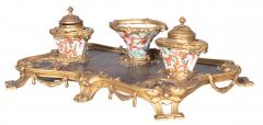Louis XVI Style Bronze And Porcelain Inkstand - 4643481