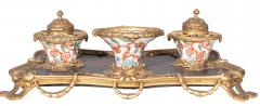 Louis XVI Style Bronze And Porcelain Inkstand - 4643484