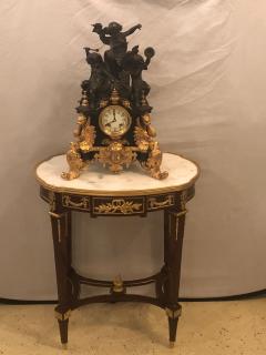 Louis XVI Style Bronze Framed Marble Top End Lamp Table with Bronze Mounts Pair - 2907588