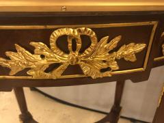 Louis XVI Style Bronze Framed Marble Top End Lamp Table with Bronze Mounts Pair - 2907590