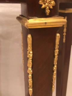 Louis XVI Style Bronze Framed Marble Top End Lamp Table with Bronze Mounts Pair - 2907591