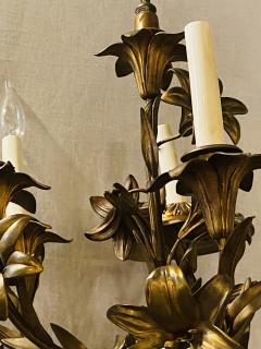 Louis XVI Style Bronze Mounted Five Light Tulip Design Hall or Bathroom Fixture - 1298374