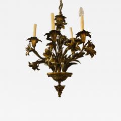 Louis XVI Style Bronze Mounted Five Light Tulip Design Hall or Bathroom Fixture - 1320806