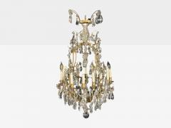 Louis XVI Style Bronze Rock Crystal 12 Light Chandelier France 19th c  - 4445359