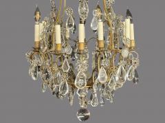 Louis XVI Style Bronze Rock Crystal 12 Light Chandelier France 19th c  - 4445361