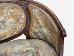 Louis XVI Style Canape or Settee Tapestry Walnut France 20th c  - 4533427
