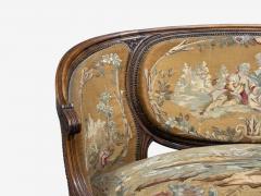 Louis XVI Style Canape or Settee Tapestry Walnut France 20th c  - 4533432